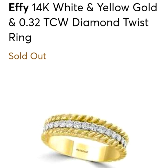 Unique Effy diamond band, 14k gold - Picture 2 of 8